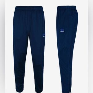 UMBRO NAVY BLUE, side zip elastic waist soccer training athletic active pants